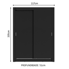 Guarda-roupa Solteiro Madesa Denver 2 Portas De Correr