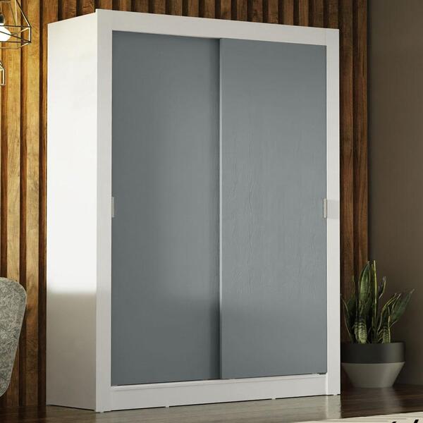 Guarda-roupa Solteiro Madesa Denver 2 Portas De Correr - Bran