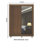 Guarda-roupa Solteiro Madesa Denver 2 Portas De Correr Com Es