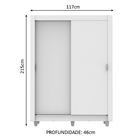 Guarda-roupa Solteiro Madesa Denver 2 Portas De Correr Com Pés