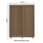 Guarda-roupa Solteiro Madesa Denver 2 Portas De Correr Com Pés