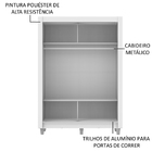 Guarda-roupa Solteiro Madesa Denver 2 Portas De Correr Com Pés