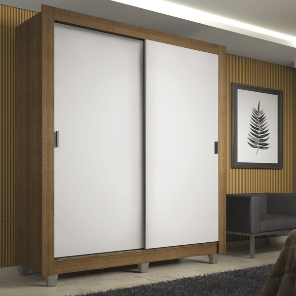 Guarda-roupa Solteiro Madesa Denver 2 Portas De Correr Com Pés