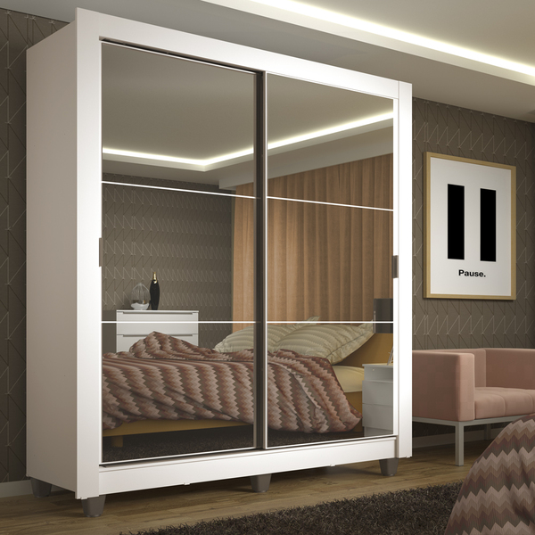 Guarda-roupa Solteiro Madesa Denver 2 Portas De Correr De Esp