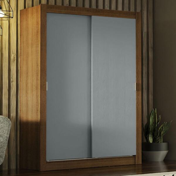 Guarda-roupa Solteiro Madesa Denver 2 Portas De Correr - Rust