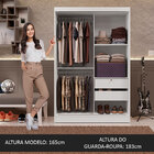 Guarda-Roupa Solteiro Madesa Luke 2 Portas de Correr com Espe