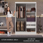 Guarda-Roupa Solteiro Madesa Luke 2 Portas de Correr de Madei