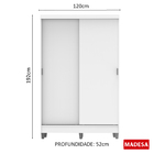 Guarda-Roupa Solteiro Madesa Luke 2 Portas de Correr de Madei