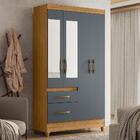 Guarda Roupa Solteiro Madri 4 Portas E 2 Gavetas Com Espelho