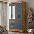 Guarda Roupa Solteiro Madri 4 Portas E 2 Gavetas Com Espelho