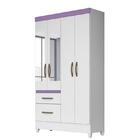 Guarda Roupa Solteiro Madri 4 Portas E 2 Gavetas Com Espelho