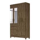 Guarda Roupa Solteiro Madri 4 Portas E 2 Gavetas Com Espelho