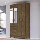 Guarda Roupa Solteiro Madri 4 Portas E 2 Gavetas Com Espelho