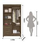 Guarda-roupa Solteiro Madri 4 Pt 2 Gv Castanho Wood