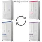 Guarda Roupa Solteiro Madri 4p Espelho 110 Cm Moval