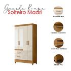 Guarda Roupa Solteiro Madri Com Espelho E Cômoda Ms913 Freijó