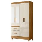 Guarda Roupa Solteiro Madri Com Espelho E Cômoda Ms913 Freijó