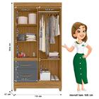 Guarda Roupa Solteiro Madri E Cômoda Ms913 Freijó Cinza – Mov