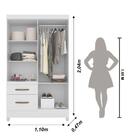 Guarda-roupa Solteiro Madri Flex 4 Pt 2 Gv Branco