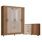 Guarda Roupa Solteiro Malta Com Espelho E Cômoda Texas Carval