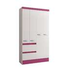 Guarda-roupa Solteiro Maragogi Flex 4 Pt 2 Gv Branco E Rosa