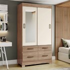 Guarda-roupa Solteiro Marel 2 Portas 4 Gavetas Com Espelho Fl