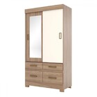 Guarda-roupa Solteiro Marel 2 Portas 4 Gavetas Com Espelho Fl