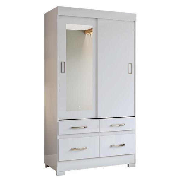 Guarda Roupa Solteiro Marel 2 Portas De Correr Flex Com Espel