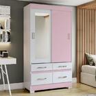 Guarda Roupa Solteiro Marel 2 Portas De Correr Flex Com Espel