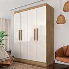 Guarda Roupa Solteiro Mariah 4 Portas Boreal/off Wh - Móveis