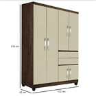 Guarda Roupa Solteiro Master Com 4 Portas E 2 Gavetas Móveis