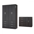 Guarda-roupa Solteiro Max 4 Portas 6 Gavetas Com Cômoda 2 Por