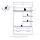 Guarda Roupa Solteiro Maximus Plus 4 Portas E 4 Gavetas - Zan