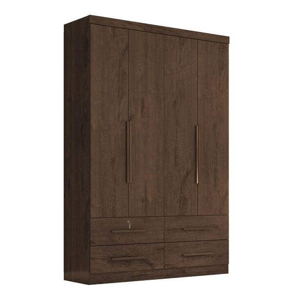 Guarda Roupa Solteiro Maximus Plus 4 Portas E 4 Gavetas - Zan