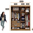 Guarda Roupa Solteiro Mdf 2 Portas 3 Gavetas Ávila  Cumaru