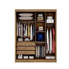 Guarda Roupa Solteiro Mdf 2 Portas 3 Gavetas Ávila  Cumaru