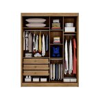 Guarda Roupa Solteiro Mdf 2 Portas 3 Gavetas Ávila  Cumaru