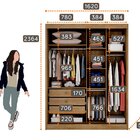 Guarda Roupa Solteiro Mdf 2 Portas 3 Gavetas Ávila  Cumaru Fe