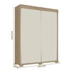 Guarda Roupa Solteiro Mdf 2 Portas De Correr Mustang Teca Off