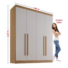 Guarda Roupa Solteiro Mdf 4 Portas 3 Gavetas Paris Plus Cinam