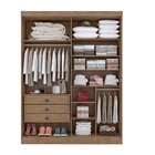 Guarda Roupa Solteiro Mdf 4 Portas 3 Gavetas Paris Plus Ypê