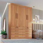 Guarda Roupa Solteiro Mdf 4 Portas 8 Gavetas Marselha Plus Ci