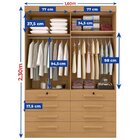 Guarda Roupa Solteiro Mdf 4 Portas 8 Gavetas Marselha Plus Ci