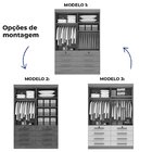Guarda Roupa Solteiro Mdf 4 Portas 8 Gavetas Marselha Plus Ci