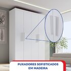 Guarda-roupa Solteiro Mdf Fenix 04 Portas 03 Gavetas Branco