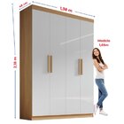 Guarda-roupa Solteiro Mdf Fenix 04 Portas 03 Gavetas Cinamomo