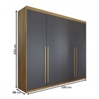 Guarda-roupa Solteiro Medina 4 Portas 3 Gavetas Nature/alasca