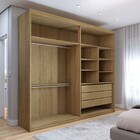 Guarda-roupa Solteiro Medina 4 Portas 3 Gavetas Nature/camari