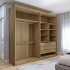 Guarda-roupa Solteiro Medina 4 Portas 3 Gavetas Nature/fendi