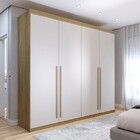 Guarda-roupa Solteiro Medina 4 Portas 3 Gavetas Nature/fendi